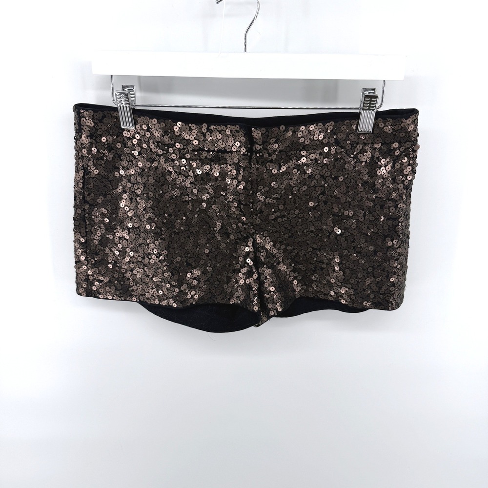 Express Sequin Shorts Bronze Hot Pants 6 Brown Womens Party Festival New‎